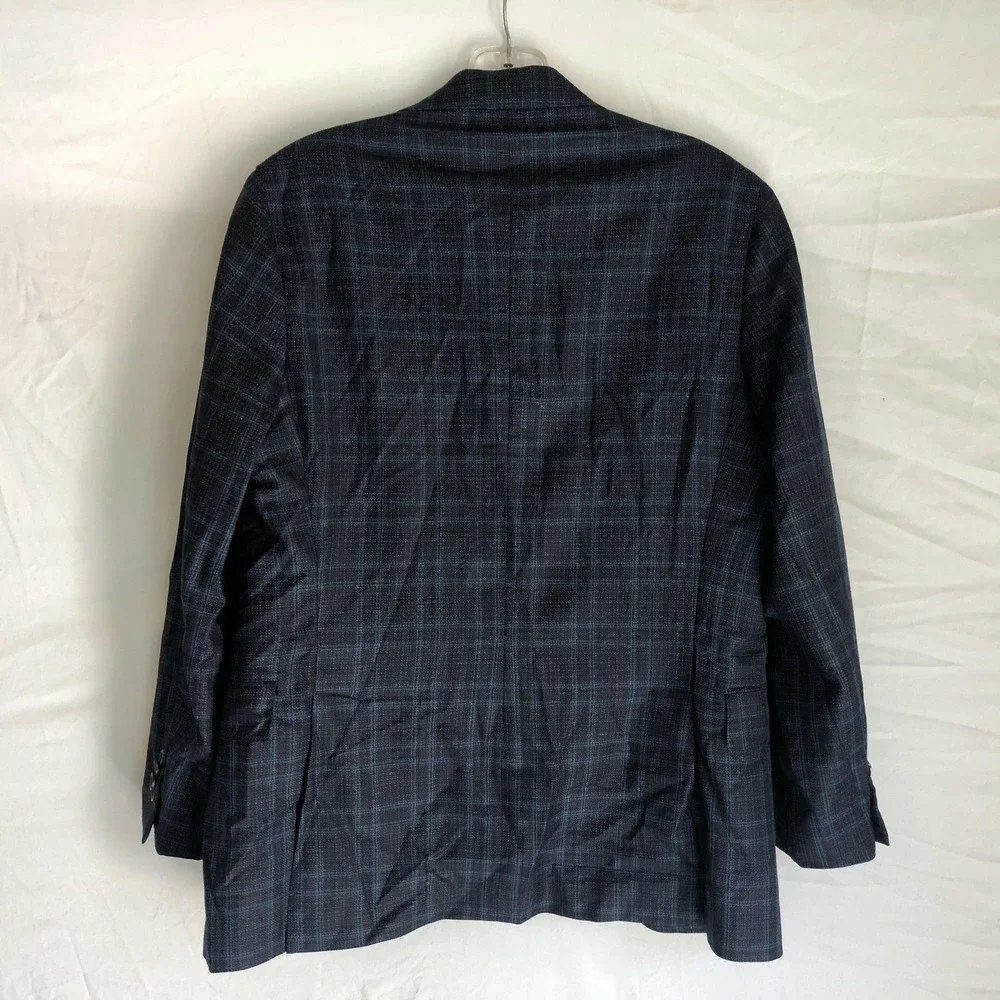 Jack Victor Blazer Mens 36S Blue Plaid Super 130s Wool Sport Coat Jacket Canada